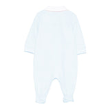 Moschino Kids Tutina Celeste con Logo per Neonati