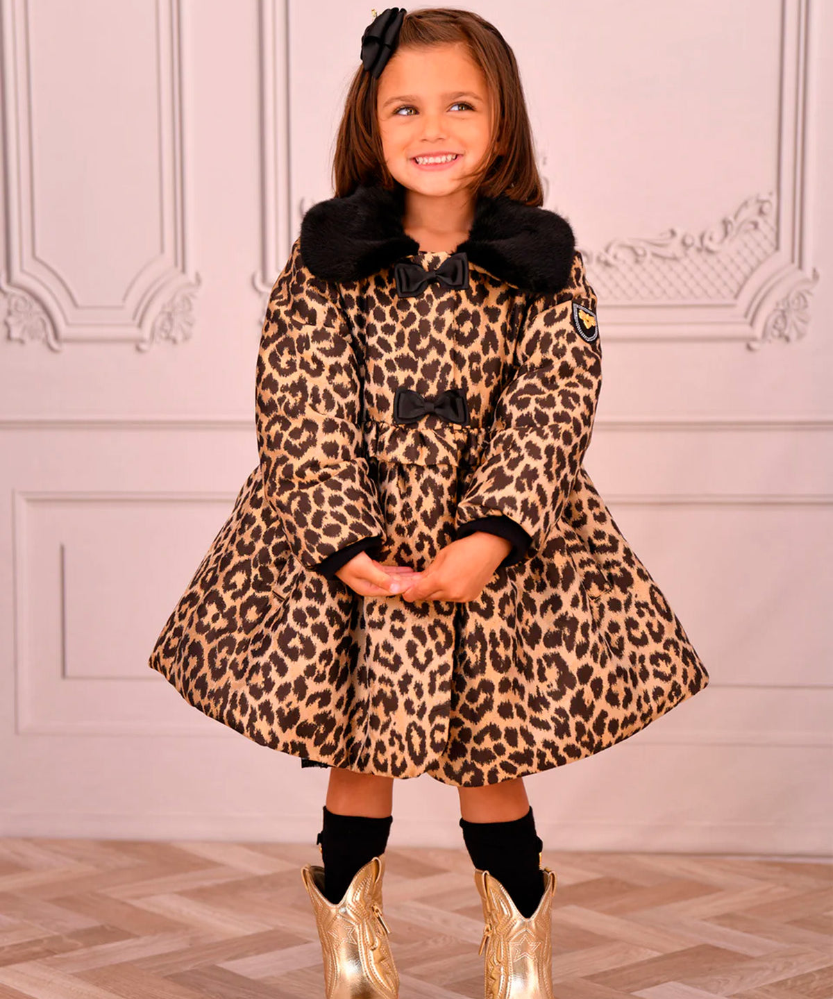 Angel's Face Kids Cappotto Leopardato per Bambine