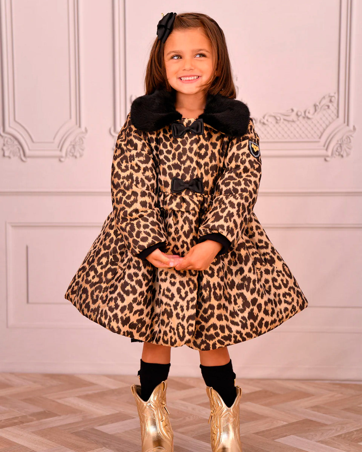 Angel's Face Kids Cappotto Leopardato per Bambine