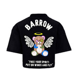 Barrow Kids T-Shirt Nera con Motivo Ali per Bambine