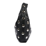 Msgm Kids Borsa a Spalla Nera con Applicazioni Metalliche e Logo per Bambine