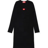 Diesel Kids Abito Nero a Costine per Bambine