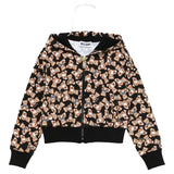 Moschino Kids Felpa con Cappuccio Crop Teddy Bear All Over per Bambine