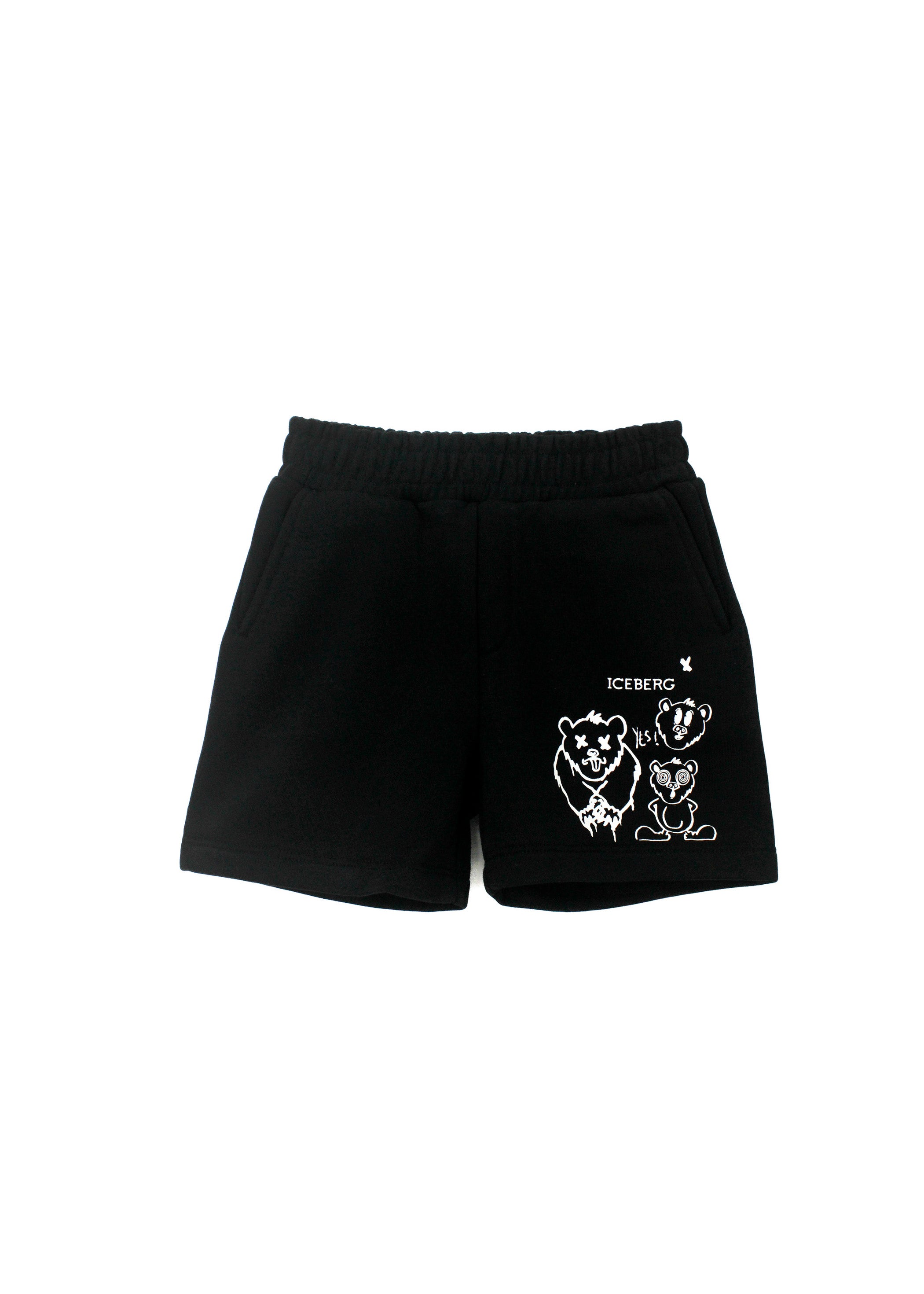 Iceberg Kids Bermuda Nero con Stampa per Bambini