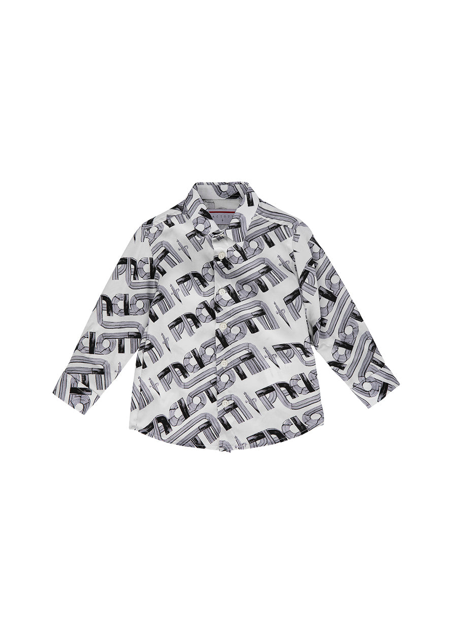 Cesare Paciotti Camicia Bianca Monogram per Neonati