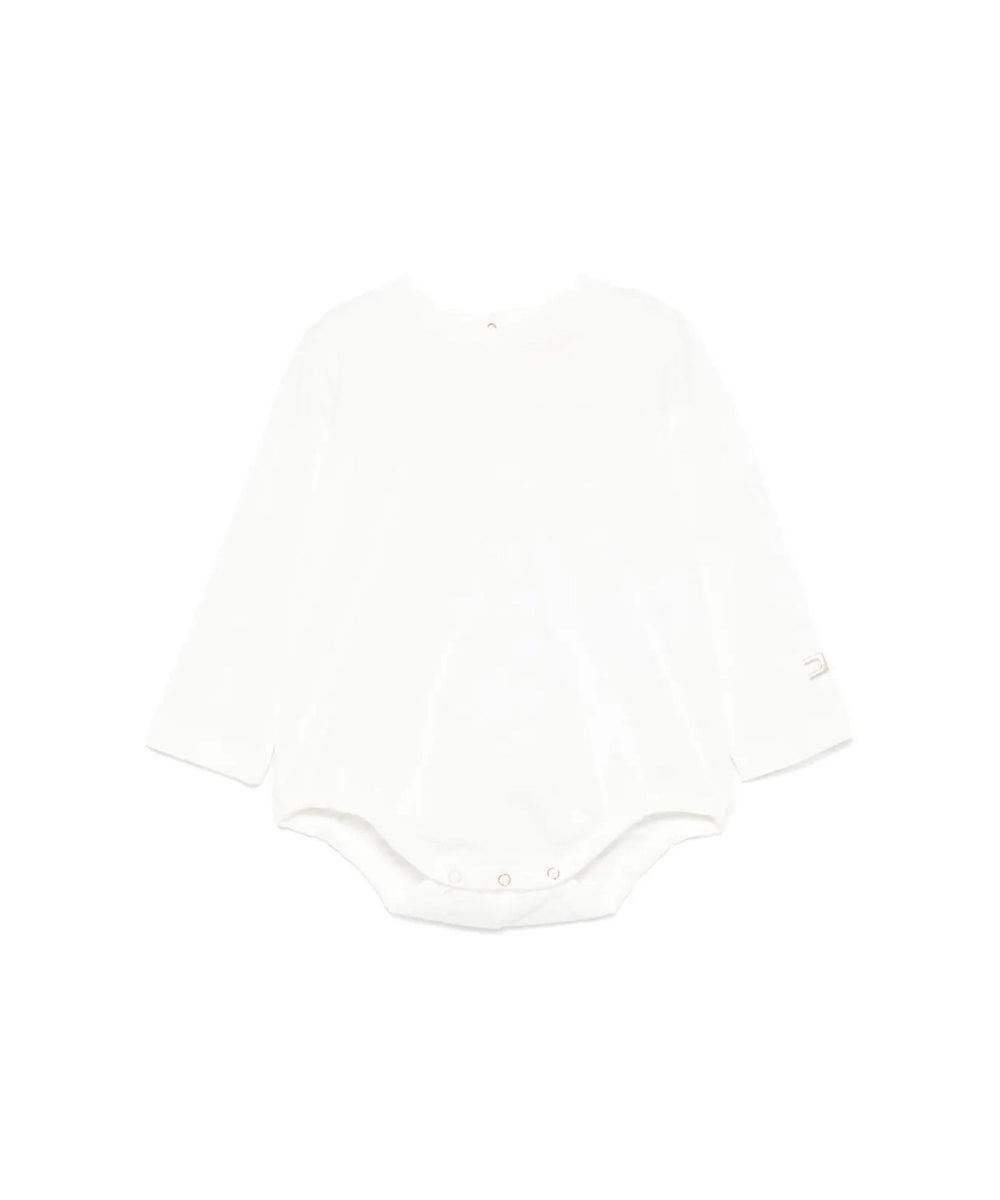 Elisabetta Franchi La Mia Bambina Body Panna con Logo per Neonate