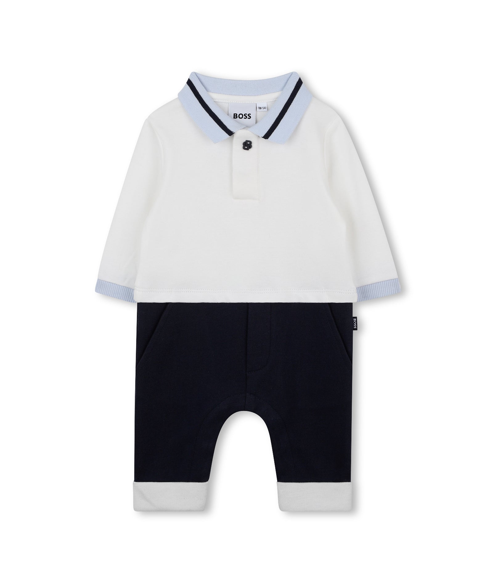 Boss Kids Tutina Pagliaccetto Bianco Sporco per Neonati