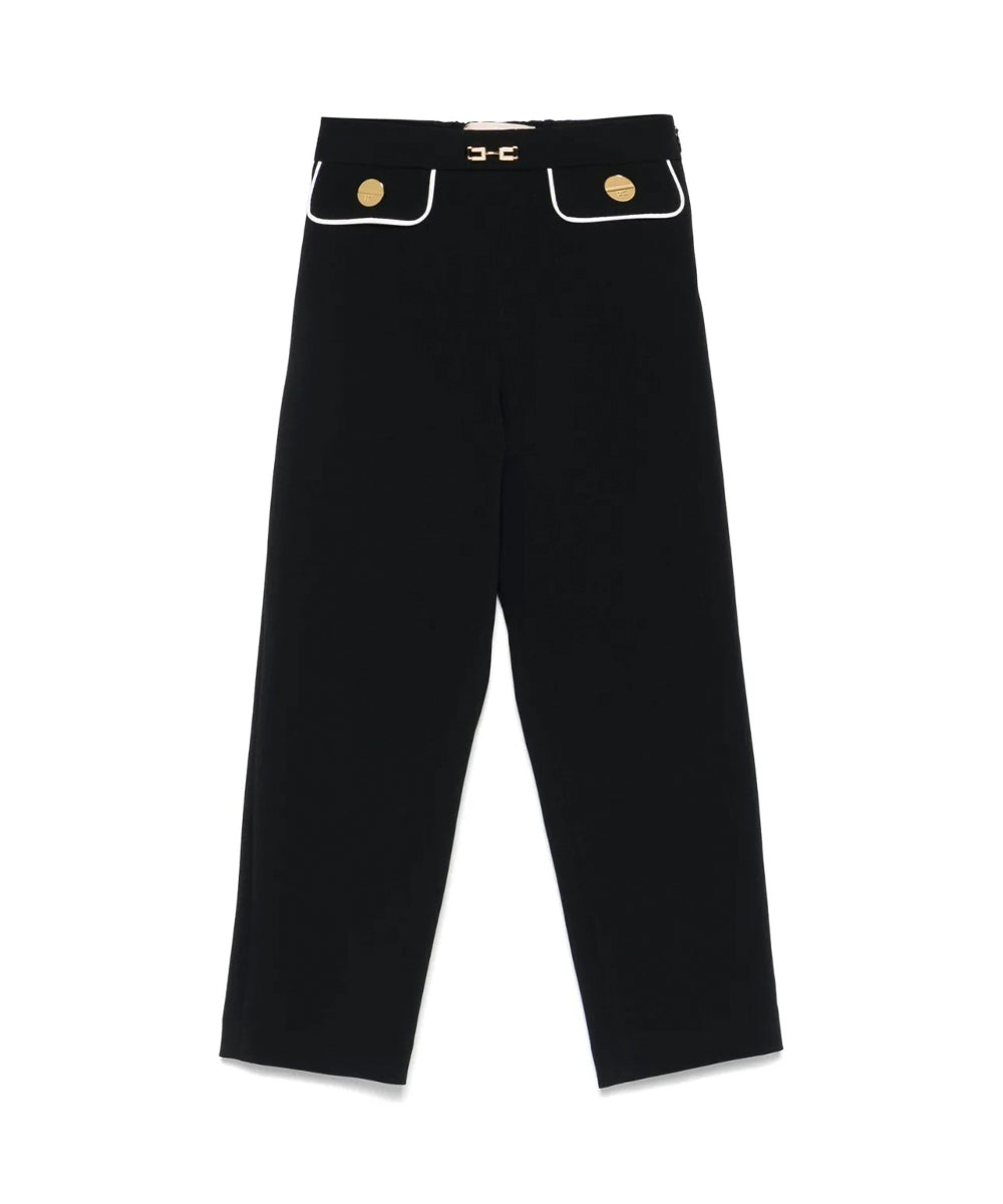 Elisabetta Franchi La Mia Bambina Pantaloni Neri con Tasche per Bambine