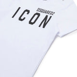 Dsquared2 Kids White T-shirt with ICON Print for Newborns