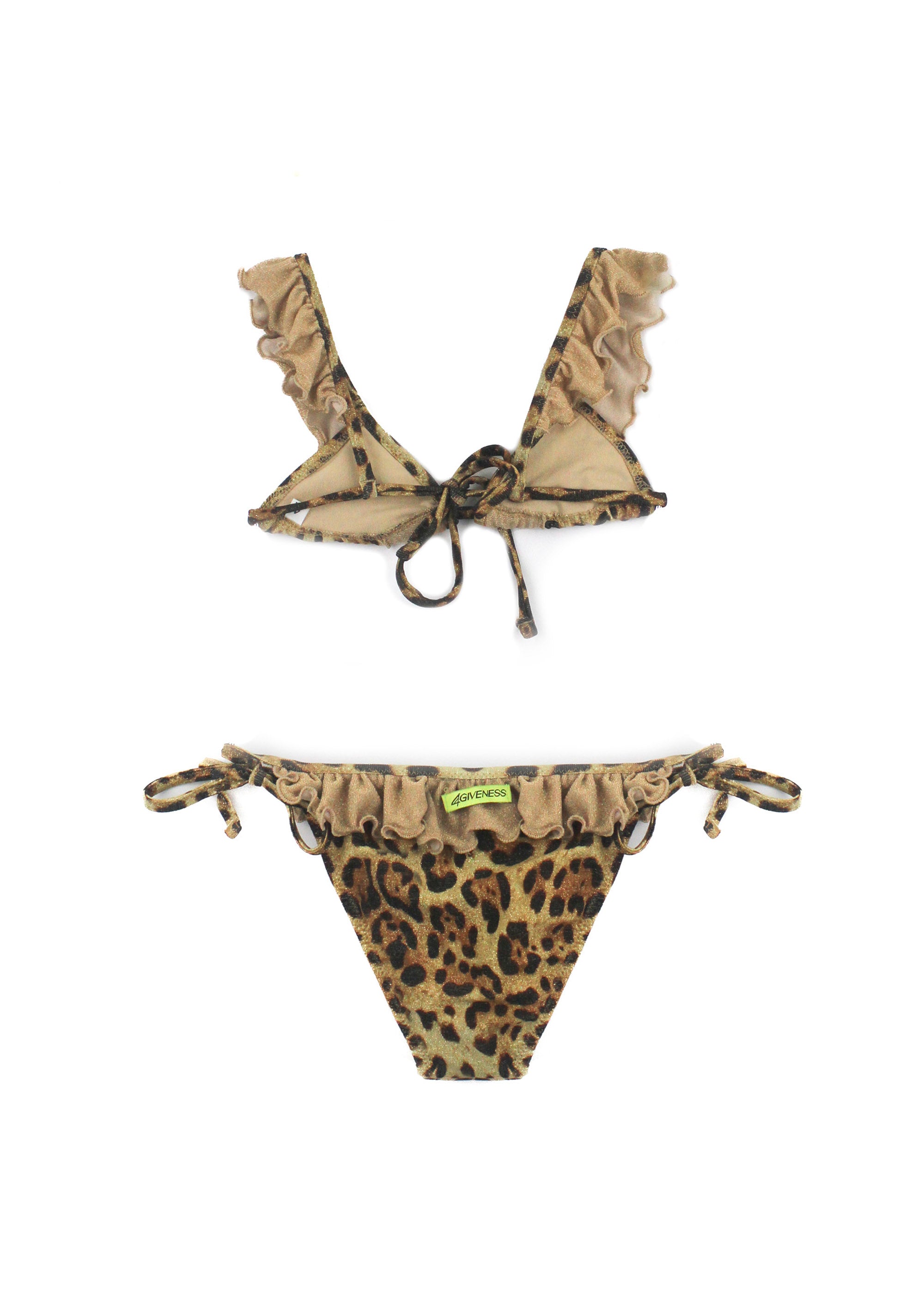 4Giveness Costume Bikini con Ruches Leo Soul per Bambine