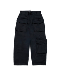 Dsquared2 Kids Pantaloni Cargo Neri per Bambini