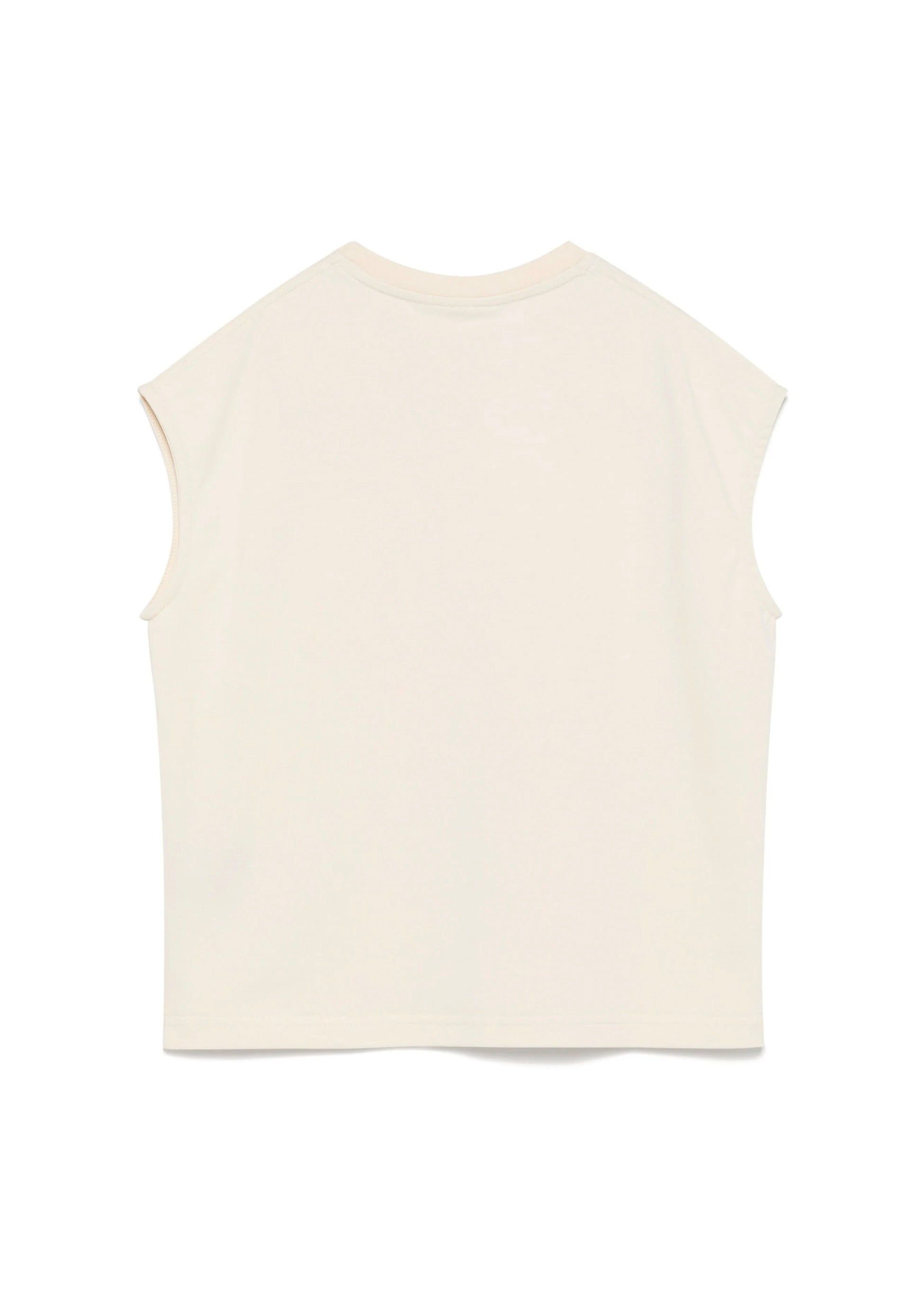 Yes London Canotta Beige con Logo per Bambini