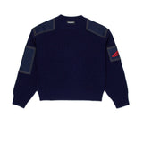 Dsquared2 Kids Pullover Blu con Inserti Denim per Bambine