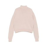 Elisabetta Franchi La Mia Bambina Maglioncino Rosa con Intarso Logo per Bambine