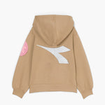 Diadora Kids Felpa Beige con Stampa per Bambine
