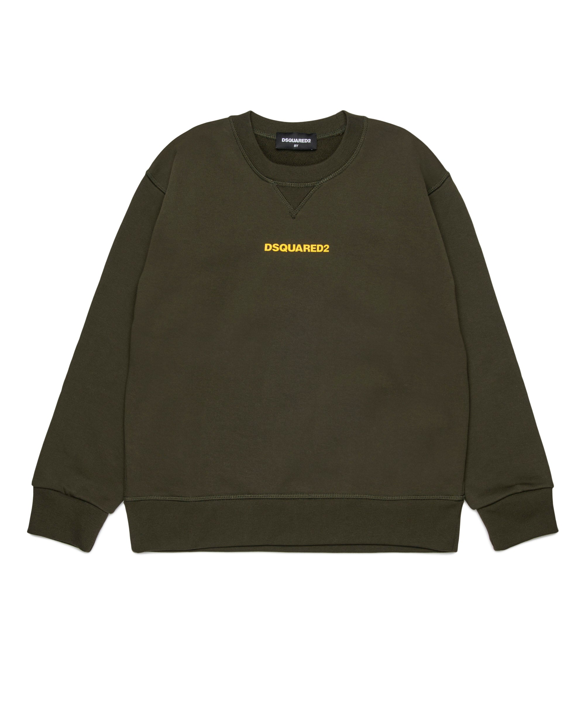 Dsquared2 Kids Felpa Girocollo Verde per Bambini