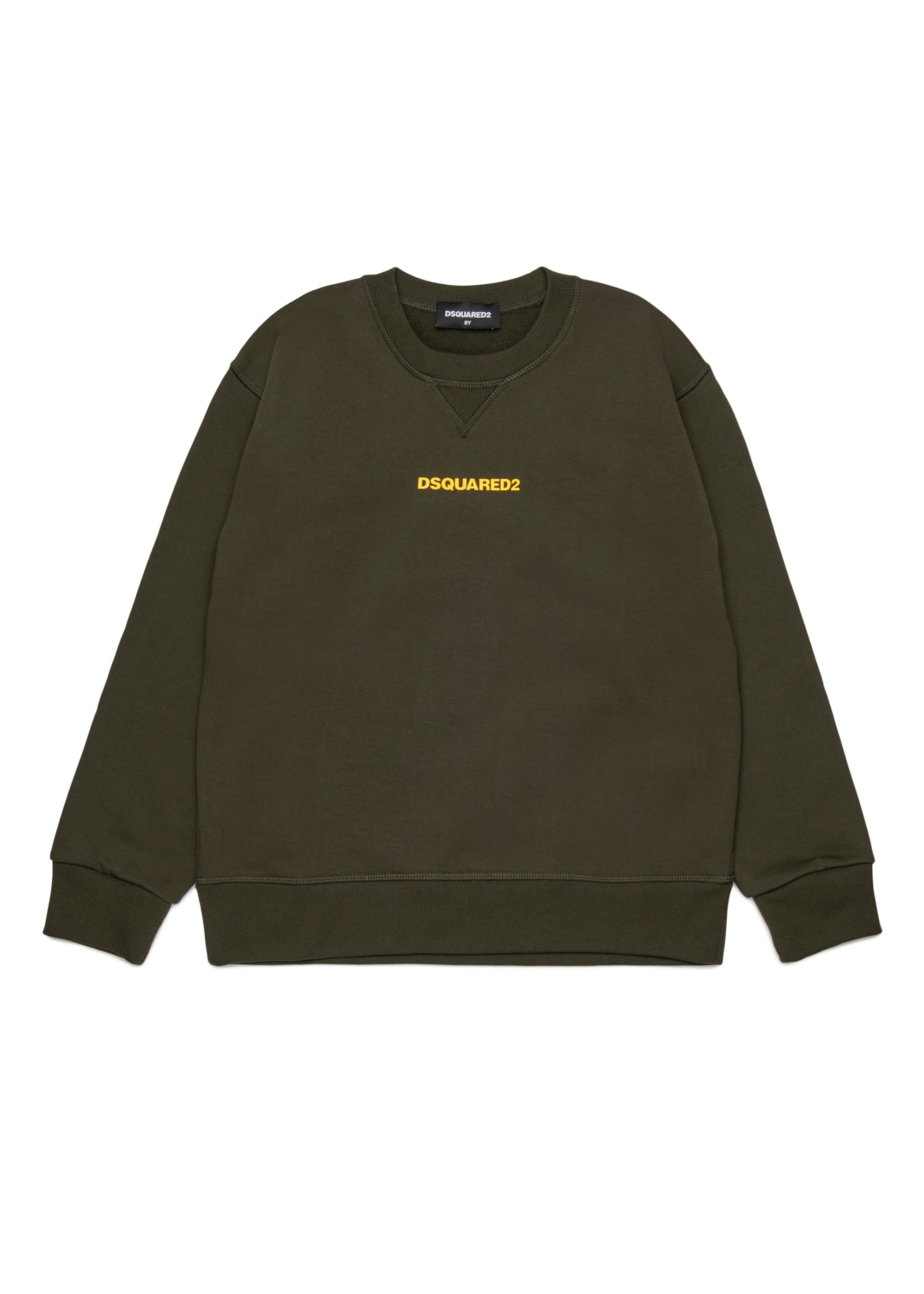 Dsquared2 Kids Felpa Girocollo Verde per Bambini