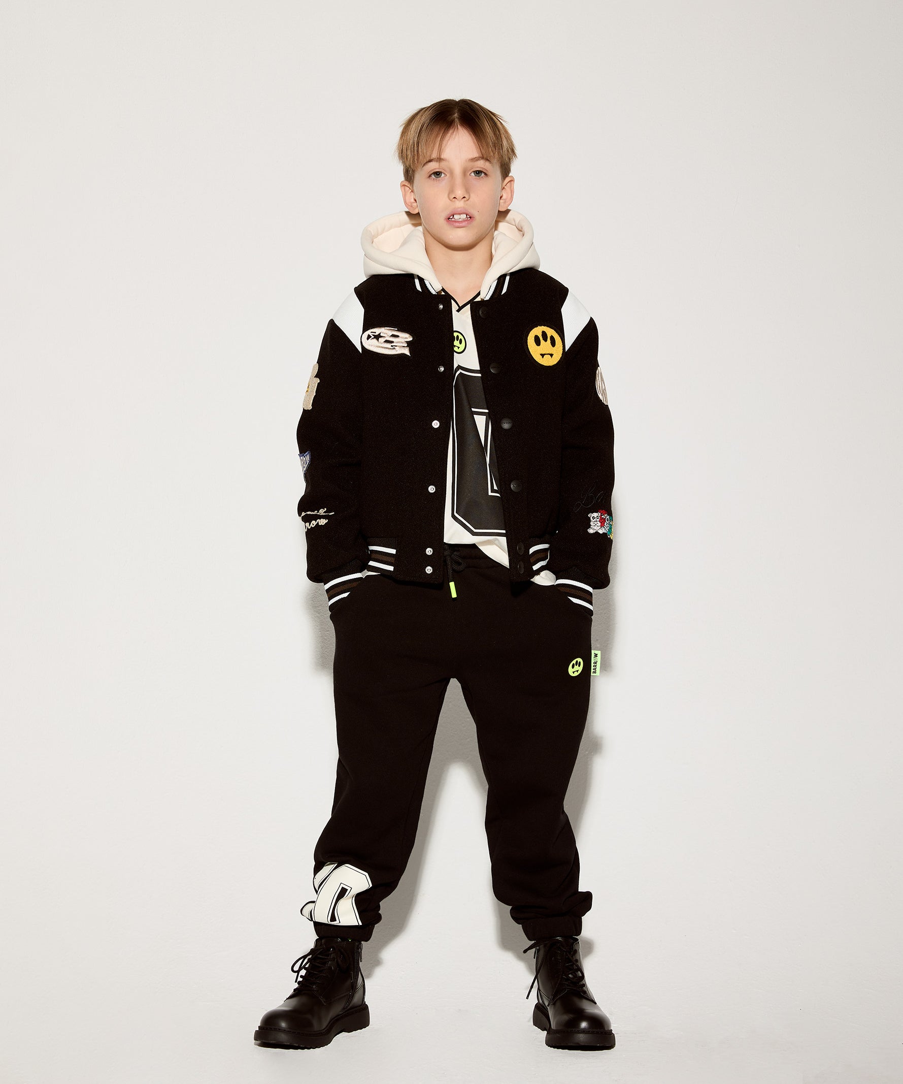 Barrow Kids Giubbino Invernale Sportivo Nero Unisex con Cappuccio per BAmbini