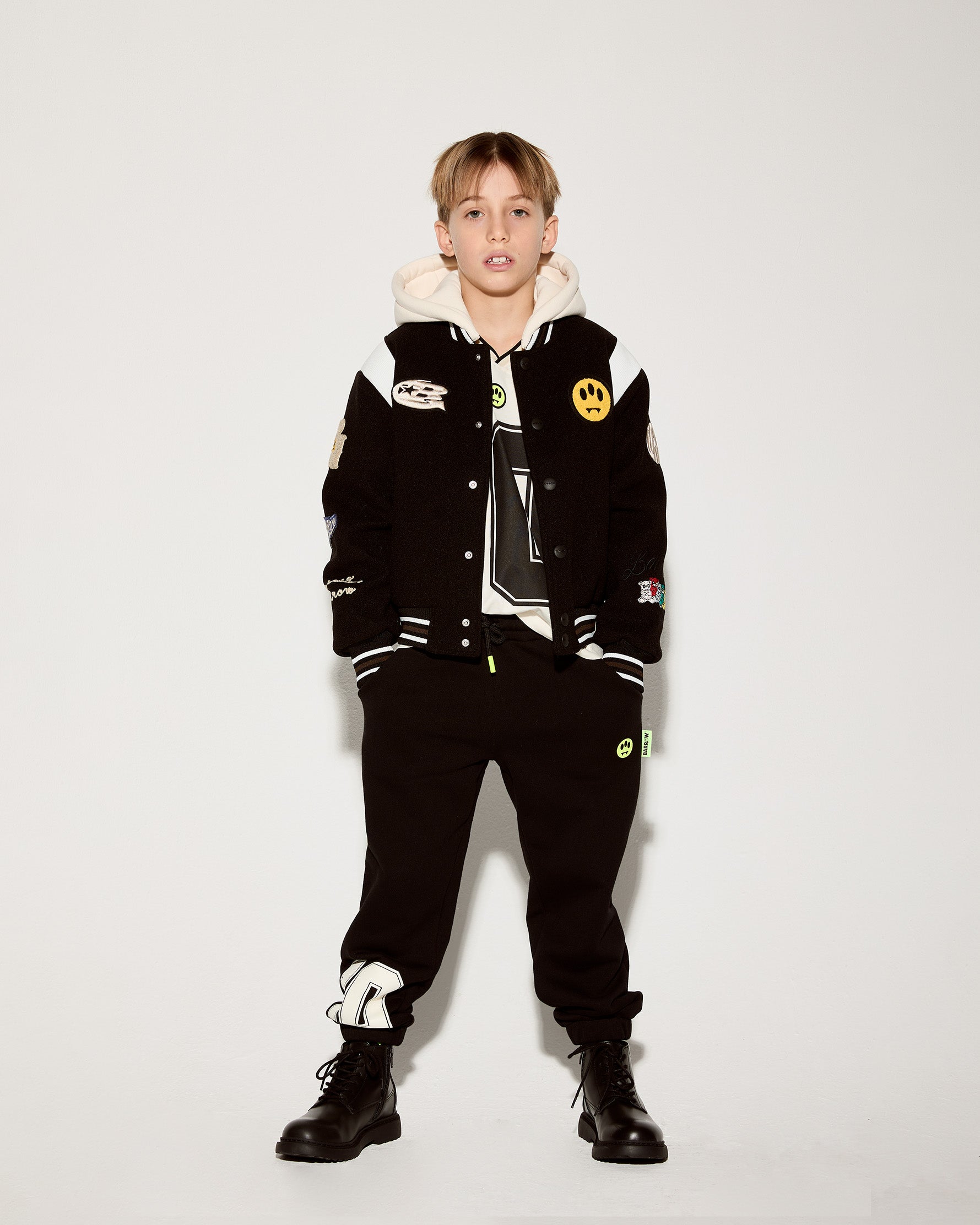 Barrow Kids Giubbino Invernale Sportivo Nero Unisex con Cappuccio per BAmbini