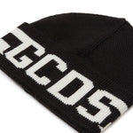 Gcds Kids Cappello Beanie Nero in Lana