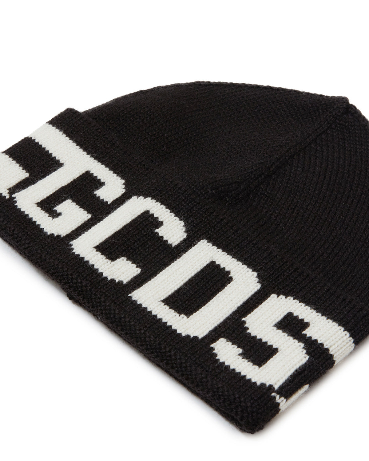 Gcds Kids Cappello Beanie Nero in Lana