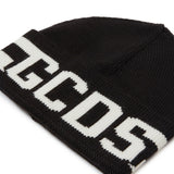 Gcds Kids Cappello Beanie Nero in Lana