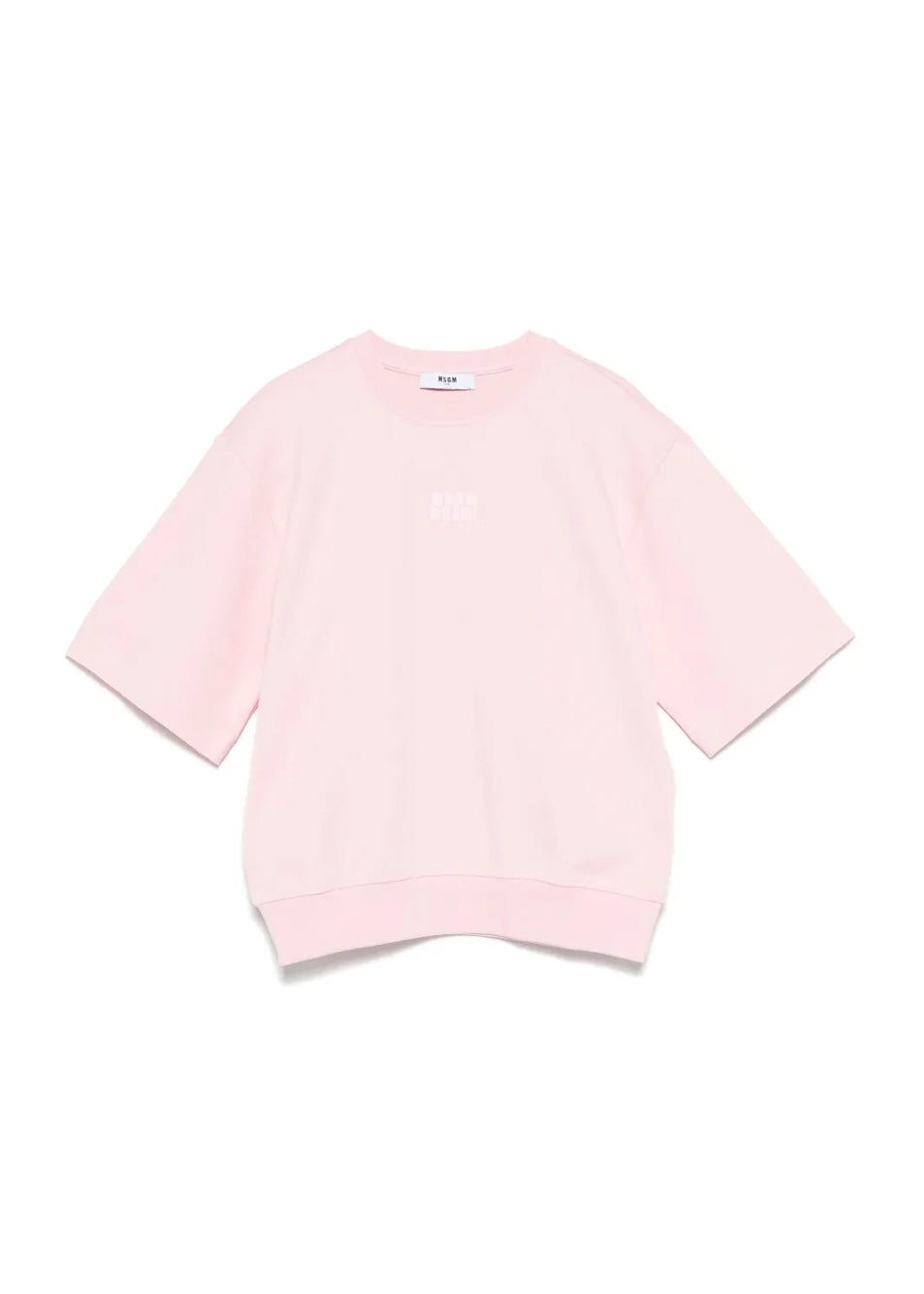 MSGM Kids Felpa Rosa Maniche Corte per Bambine