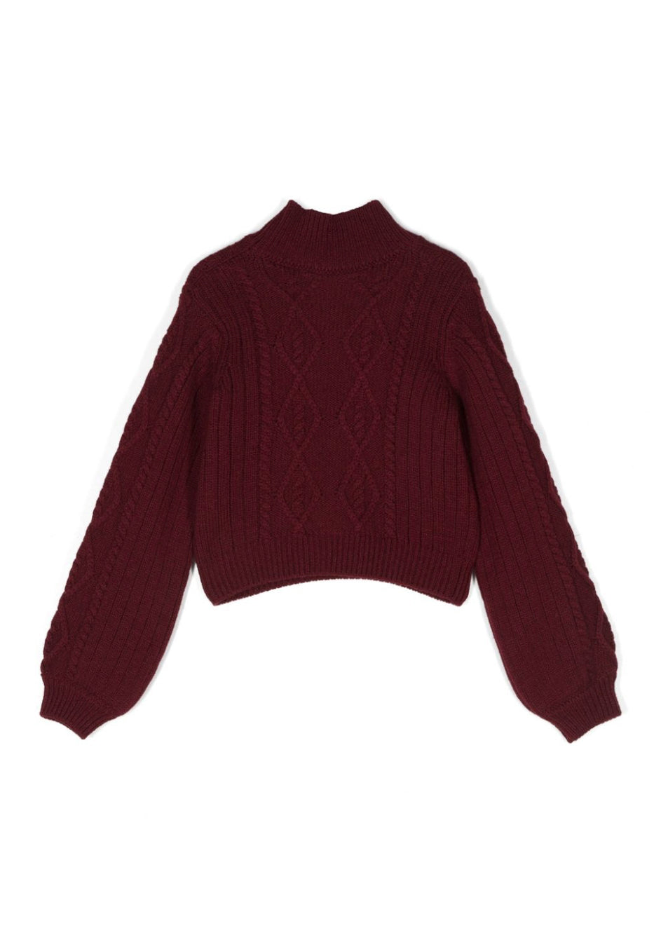 Elisabetta Franchi La Mia Bambina Maglioncino Crop Bordeaux/Burro per Bambine