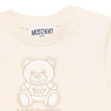 Moschino Kids T-shirt Beige con Ricamo Teddy per Neonati