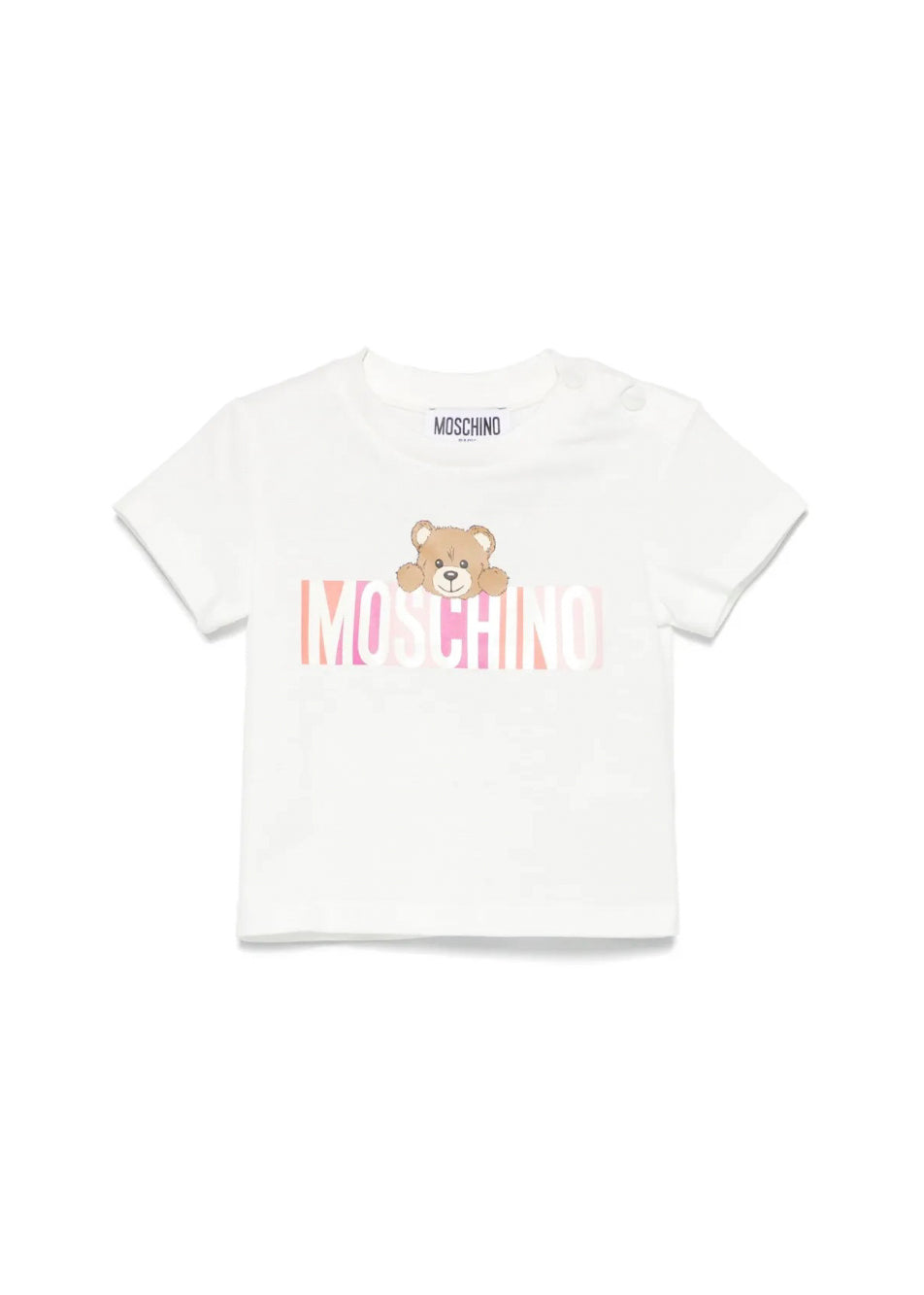 Moschino Kids T-shirt Panna con Stampa Colorful per Neonate