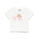 Moschino Kids T-shirt Panna con Stampa Colorful per Neonate