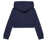 Dsquared2 Kids Felpa con Cappuccio e Zip Blu Navy per Bambine