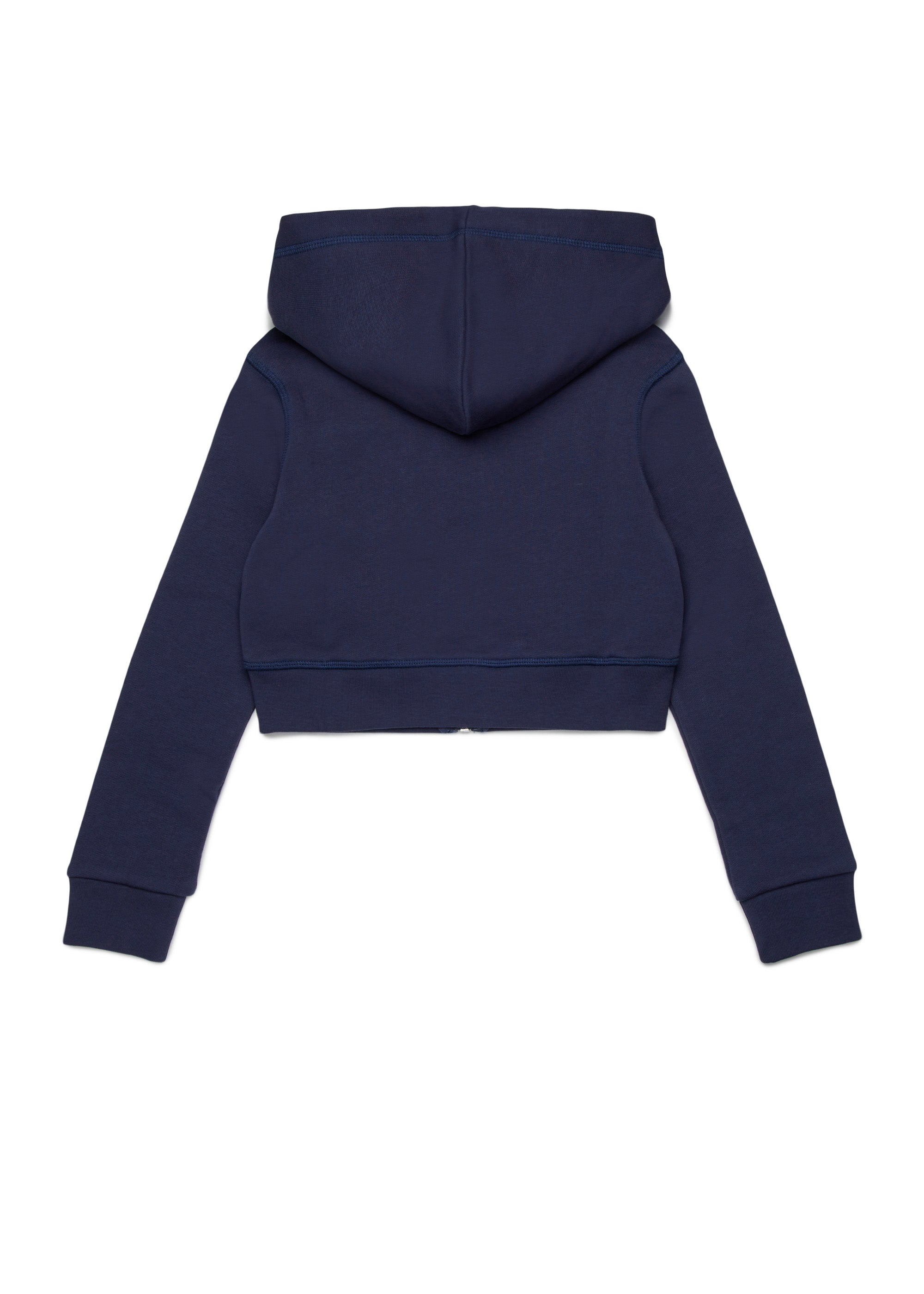 Dsquared2 Kids Felpa con Cappuccio e Zip Blu Navy per Bambine