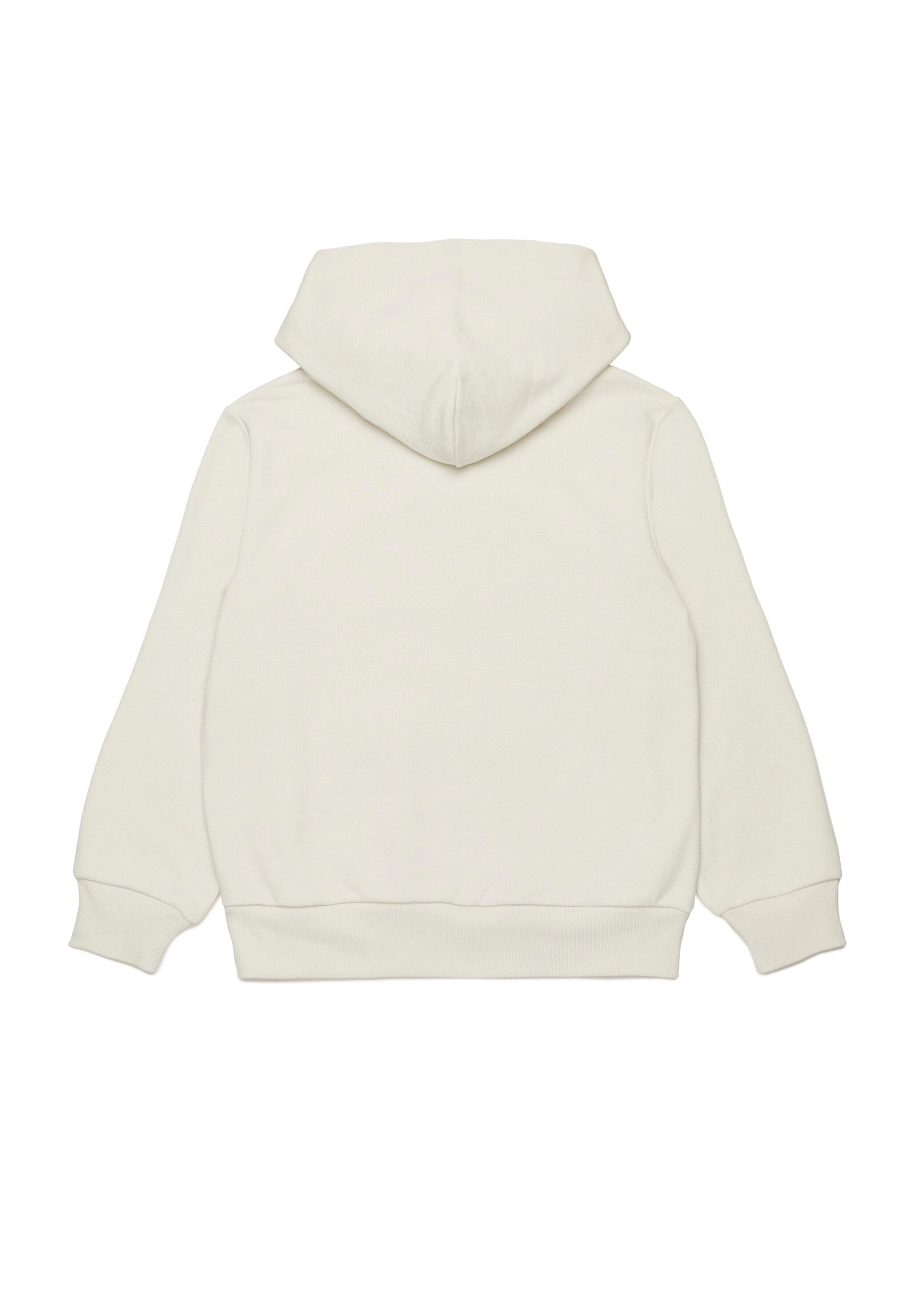 Diesel Kids Felpa con Cappuccio Panna con Oval D per Bambini (retro)