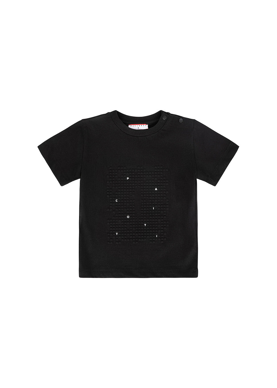 Cesare Paciotti T-shirt Nera con Logo per Neonati