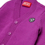 Diesel Kids Cardigan Viola con Oval D per Neonate