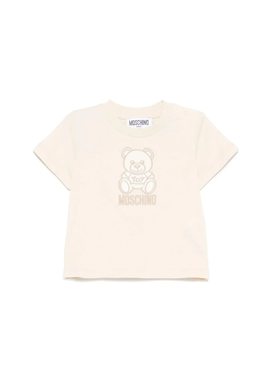 Moschino Kids T-shirt Beige con Ricamo Teddy per Neonati