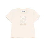 Moschino Kids T-shirt Beige con Ricamo Teddy per Neonati