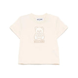 Moschino Kids T-shirt Beige con Ricamo Teddy per Neonati
