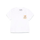 Moschino Kids T-shirt Bianca con Ricamo Toy per Neonati