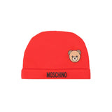 Moschino Kids Cappello Rosso con Logo per Neonati