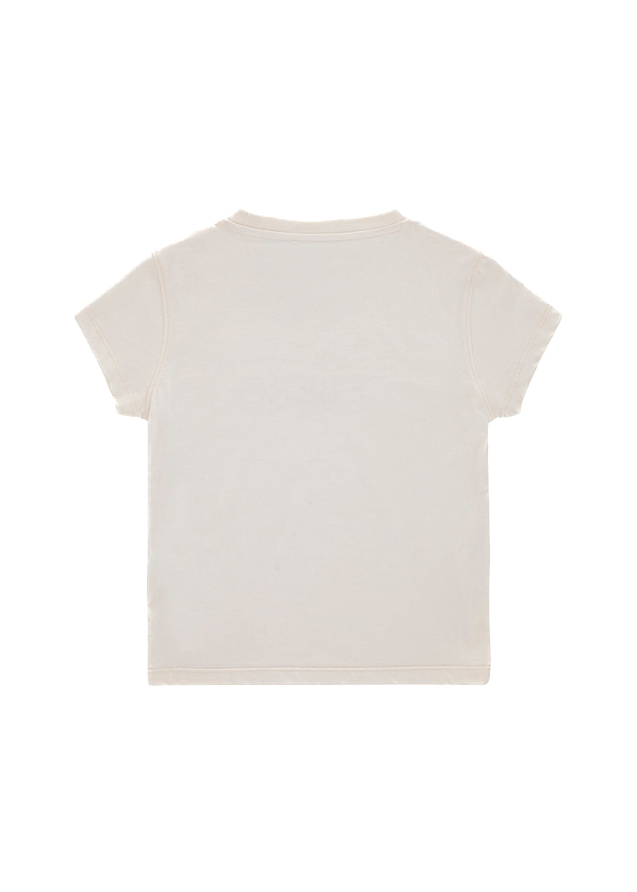 Iceberg Kids T-shirt Bianca con Strass Logo per Bambine (retro)