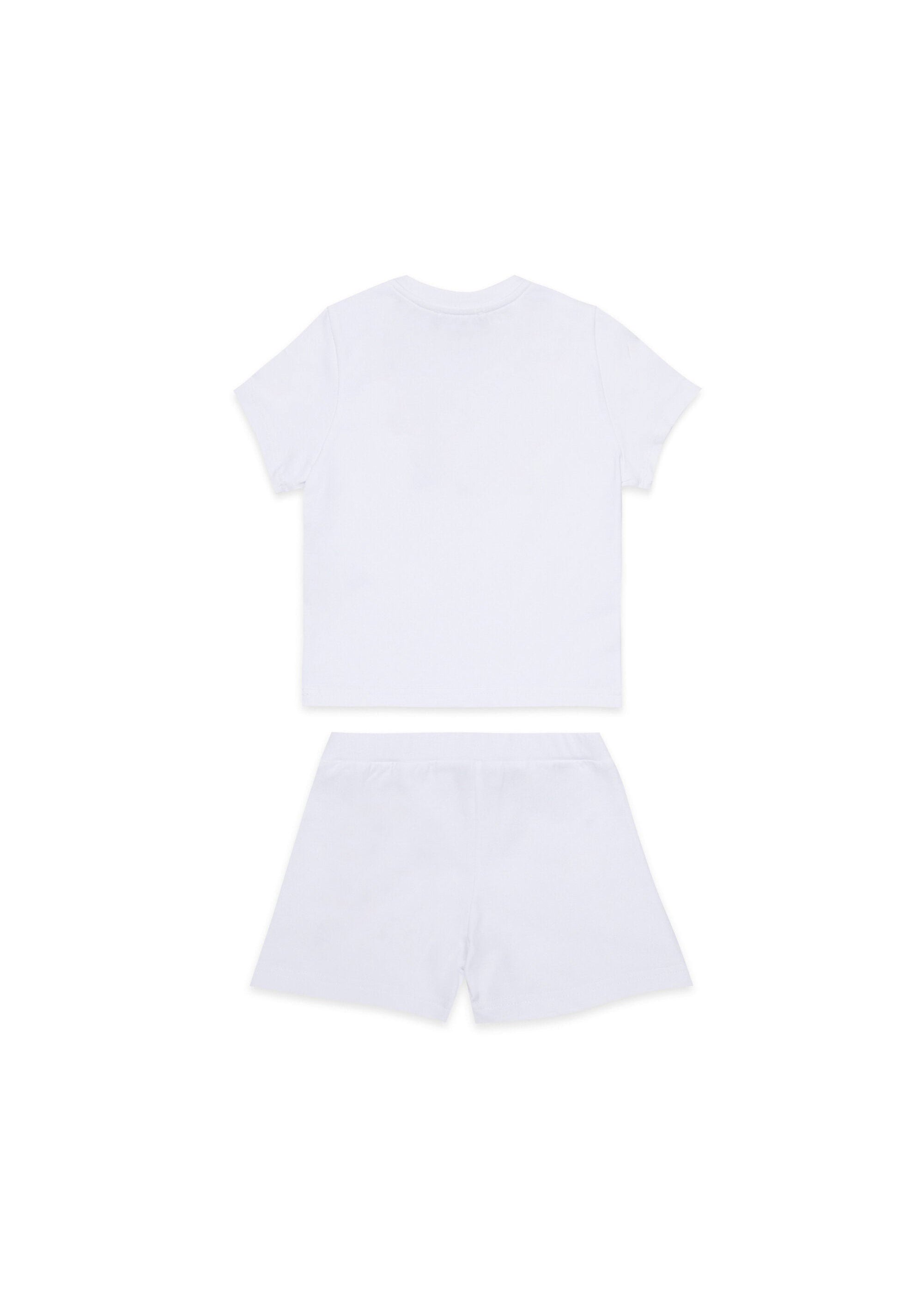 Dsquared2 Kids T-shirt Bianca con Shorts per Neonati
