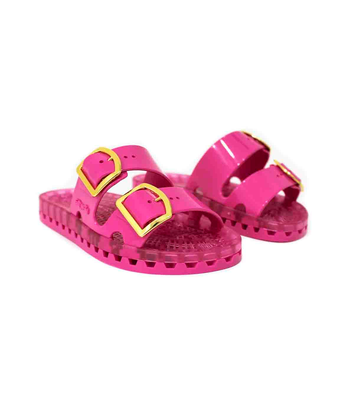 Sensi Kids Flamingo Sandalo Magenta Doppia Fascia per Bambine (fronte)