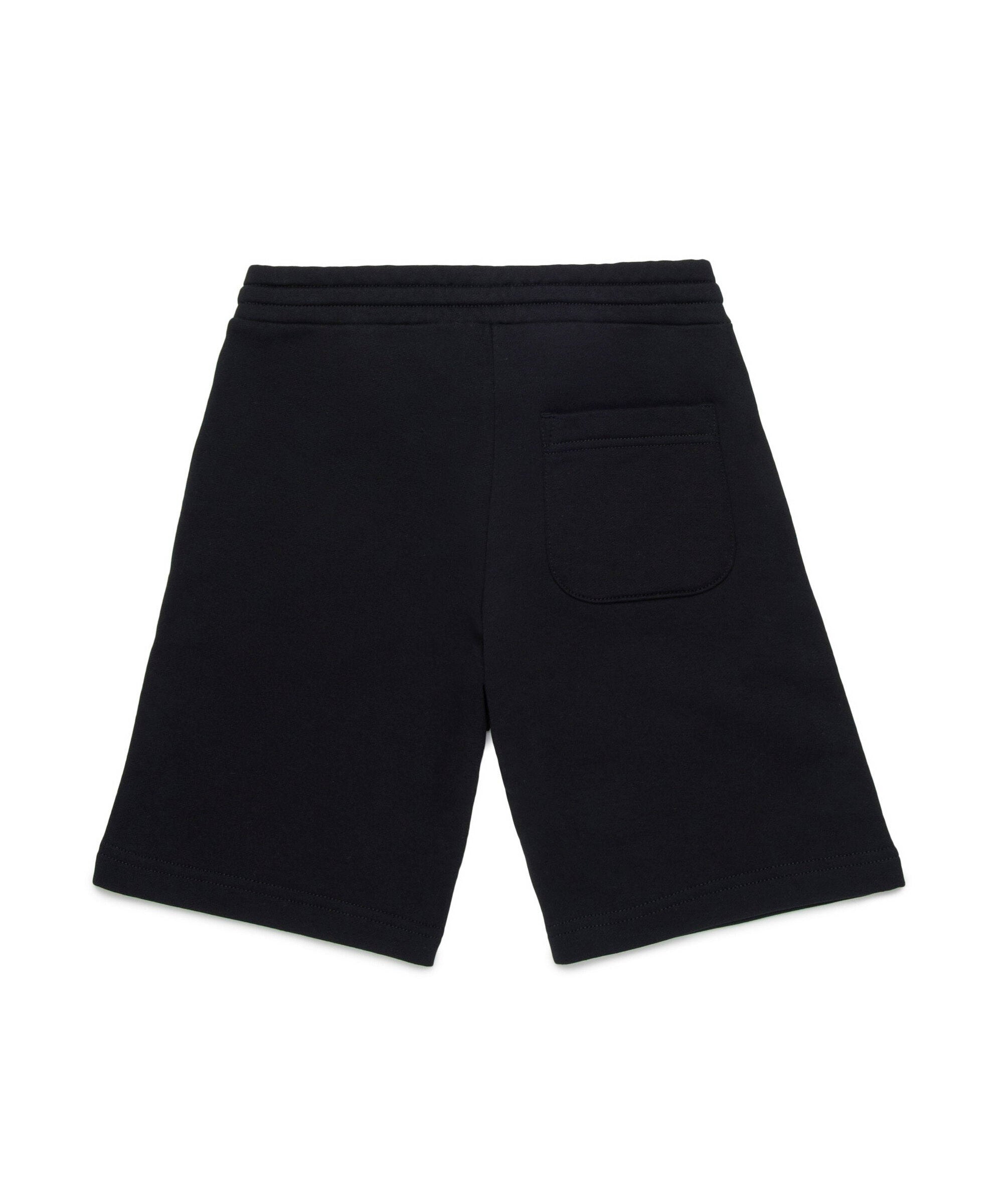 Diesel Kids Short in Felpa Nero con Logo Oval D Metallico per Bambini