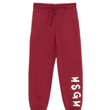 MSGM Kids Pantaloni in Tuta Borgogna per Bambine