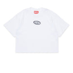 Diesel Kids T-Shirt Bianca Boxy con Oval D per Bambine