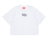 Diesel Kids T-Shirt Bianca Boxy con Oval D per Bambine