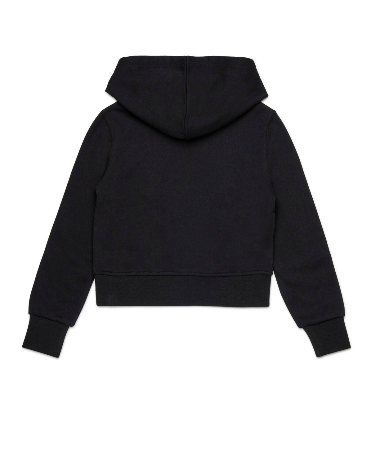 Diesel Kids Felpa con Cappuccio Nera Oval D per Bambine