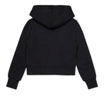 Diesel Kids Felpa con Cappuccio Nera Oval D per Bambine
